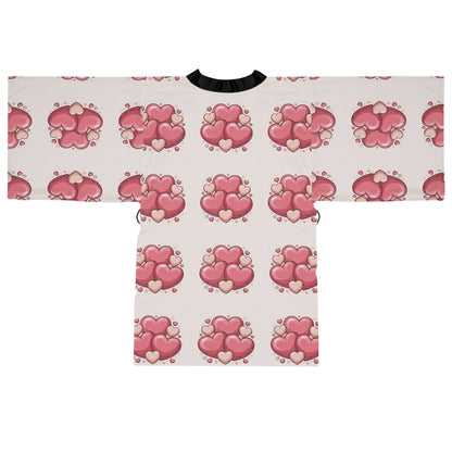 Heart Cluster Kimono Robe — Pink Love All-Over Print