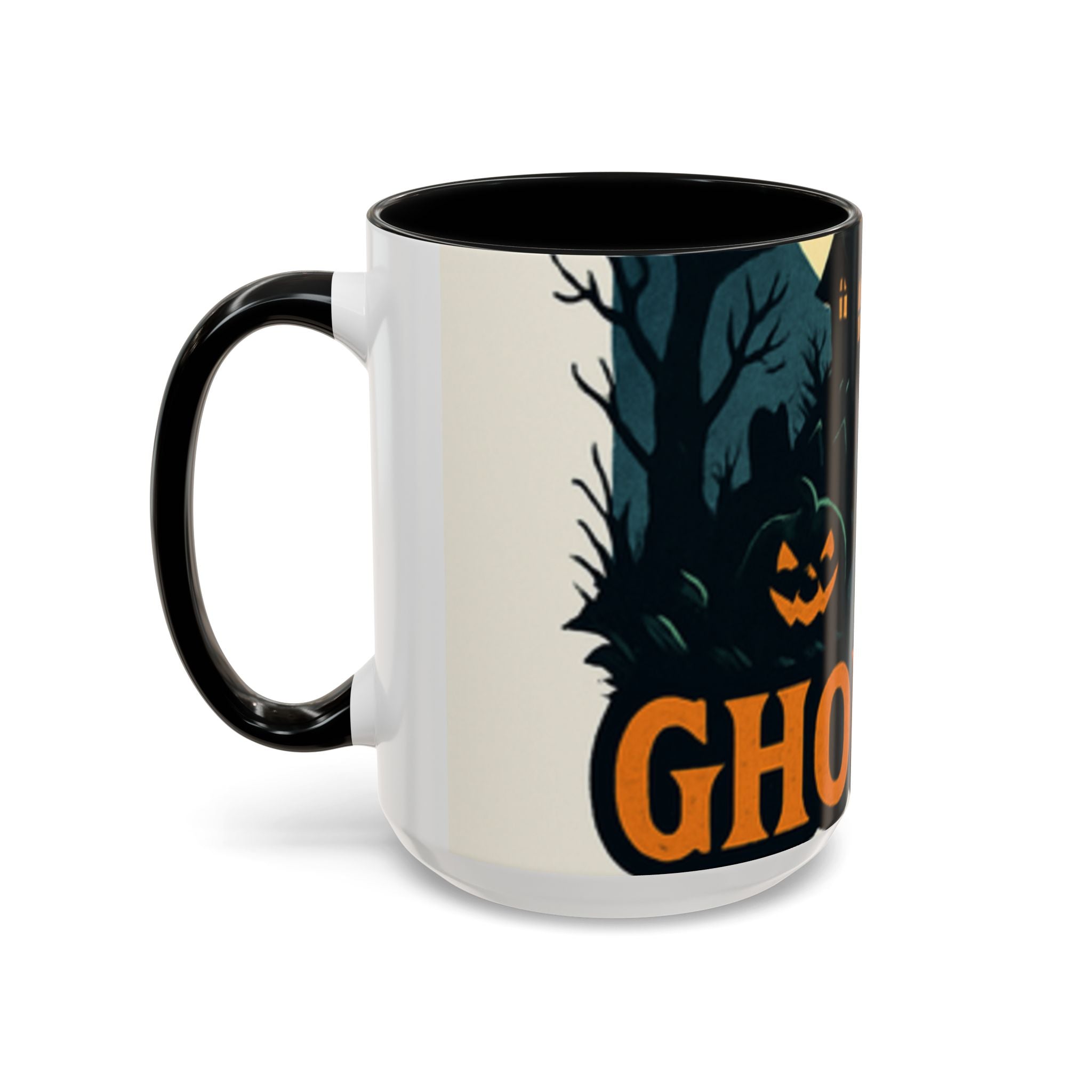 Spooky Cozy October Accent Coffee Mug — Autumn Vibe Ceramic (11/15 oz)