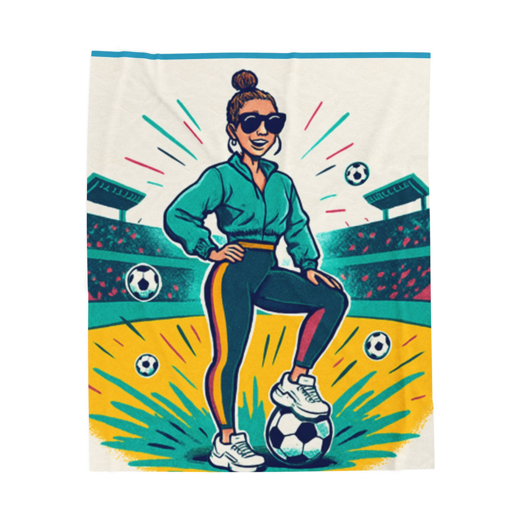 Velveteen Plush Blanket, Soccer Mom Blanket, Modern Hip Blanket, Soft Throw Blanket, Cozy Couch Blanket, Gift for Her