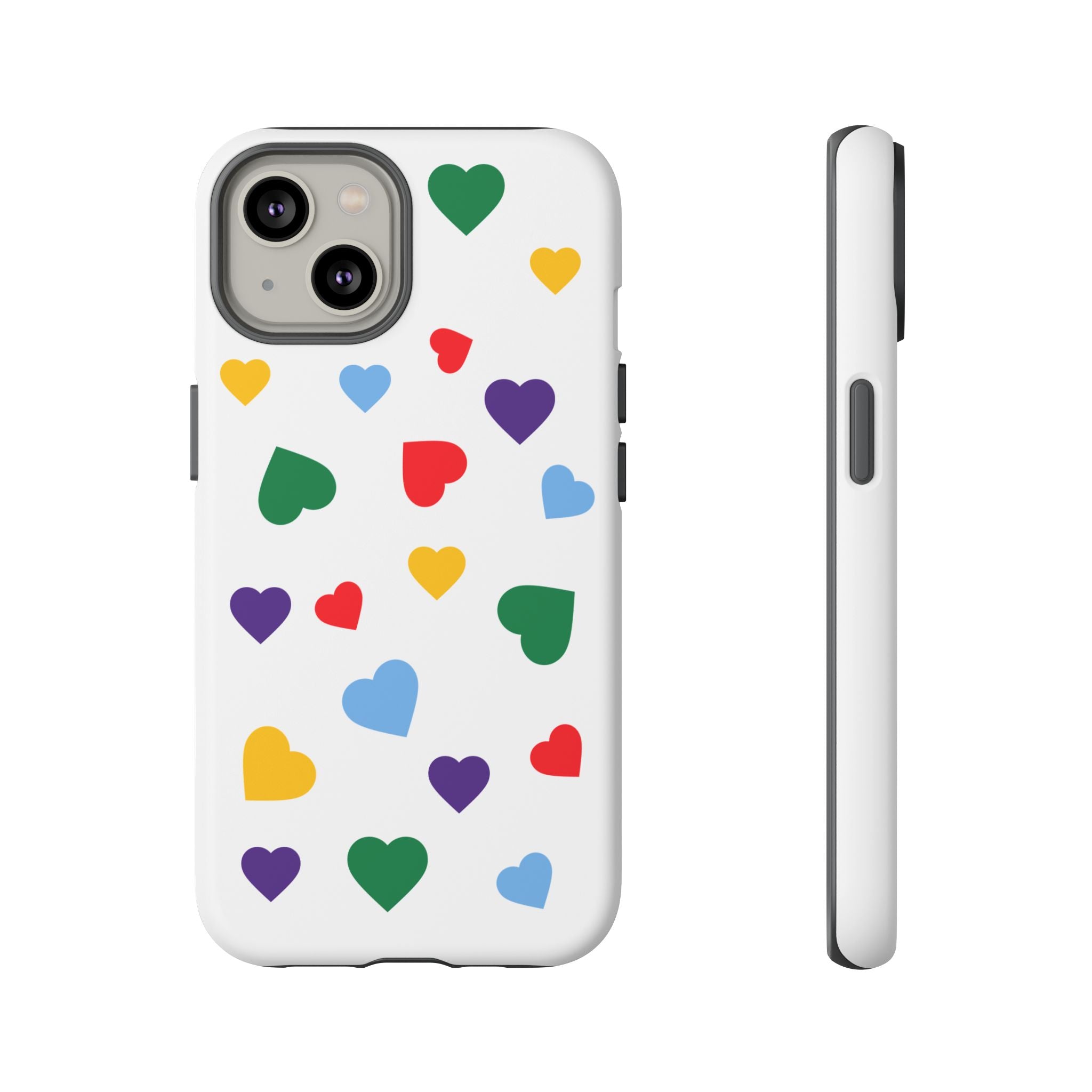 Rainbow Hearts Phone Case | Tough Cases, Spring Vibe, Trendy Accessories