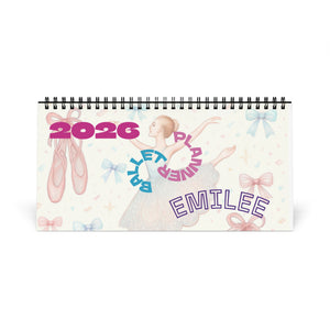 Lil Ballerina Personalized Desktop Calendar | Custom Name, Dance Theme