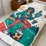 Luxurious Velvet Plush Blanket for Modern Soccer Moms - Cozy Home Decor, Soccer Mom Gift, Soft Throw Blanket, Bedroom Accessory, Gift for