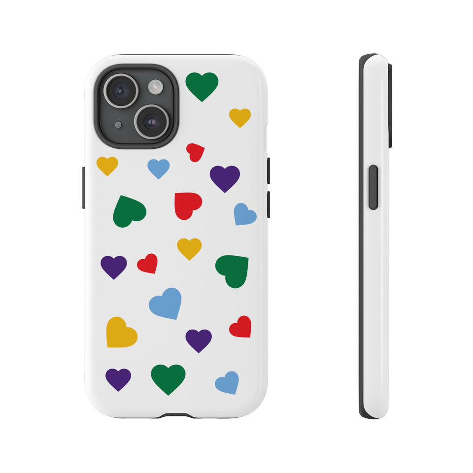 Rainbow Hearts Phone Case | Tough Cases, Spring Vibe, Trendy Accessories