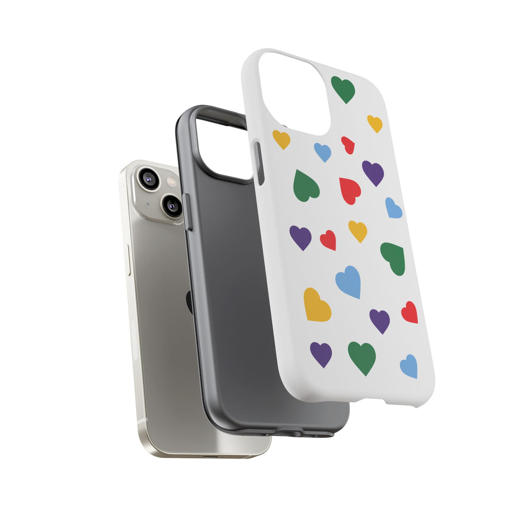 Rainbow Hearts Phone Case | Tough Cases, Spring Vibe, Trendy Accessories