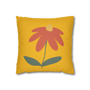 CartersLog Vibrant Floral Square Pillowcase – Colorful Spring Flower Cushion Cover for Home Decor