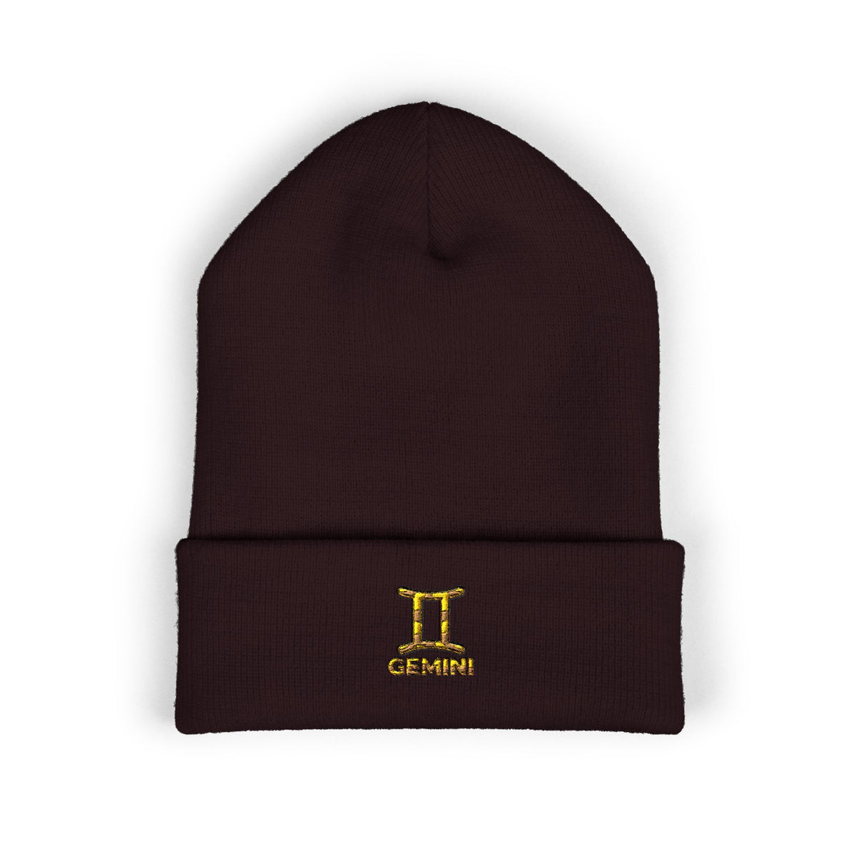 Embroidered Gemini Zodiac Cuffed Beanie