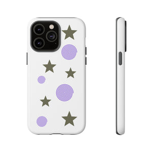 Trendy Phone Case, Stylish Phone Cover, Protective Phone Shell, Unique Phone Accessory, Gift for Her, Star and Swirl Design