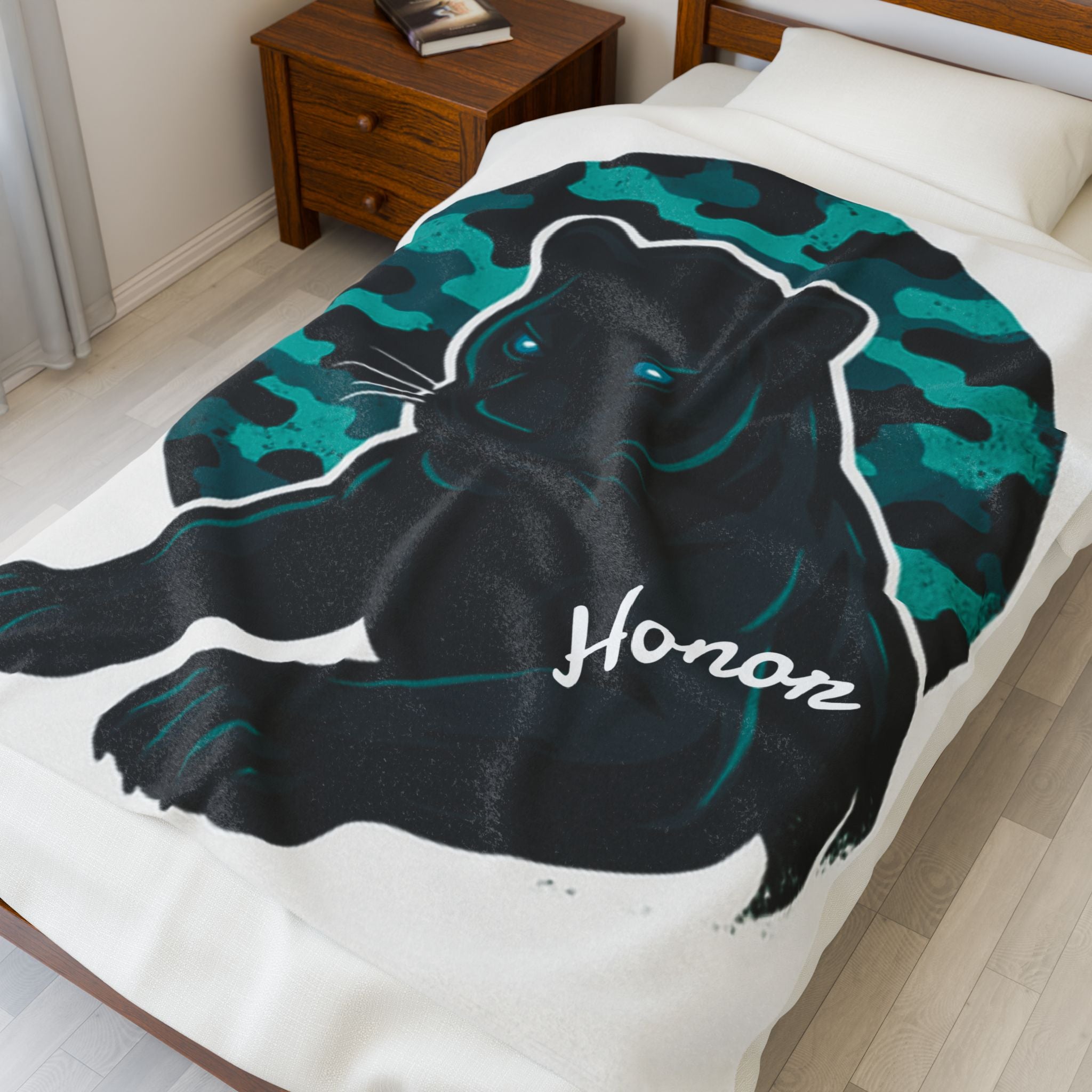 Velvet Fleece Blanket, Plush Panther Blanket, Cozy Bedding, Panther Fan Gift, Honor Edition