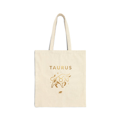 Minimalist Taurus Zodiac Cotton Canvas Tote Bag