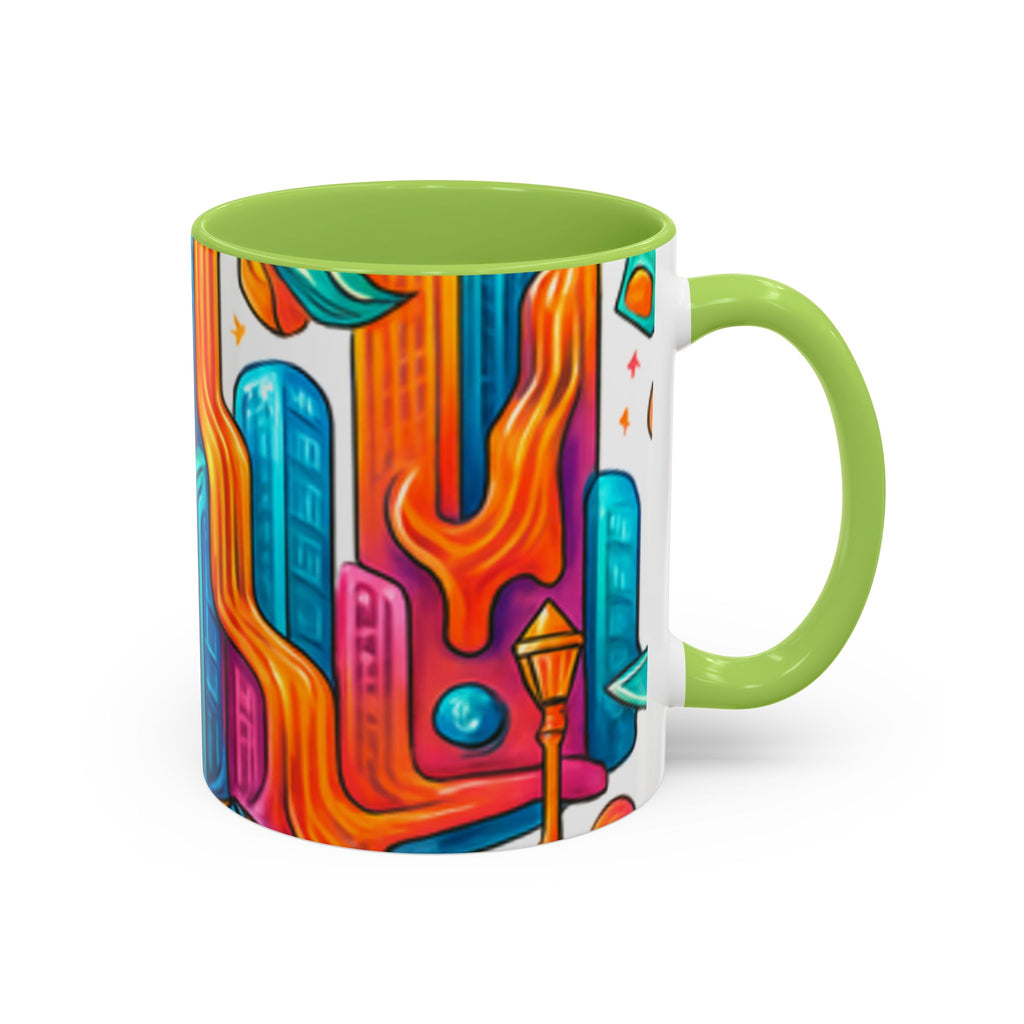 Colorful Cosmic Design Accent Coffee Mug | Cute Modern Cosmic Art
