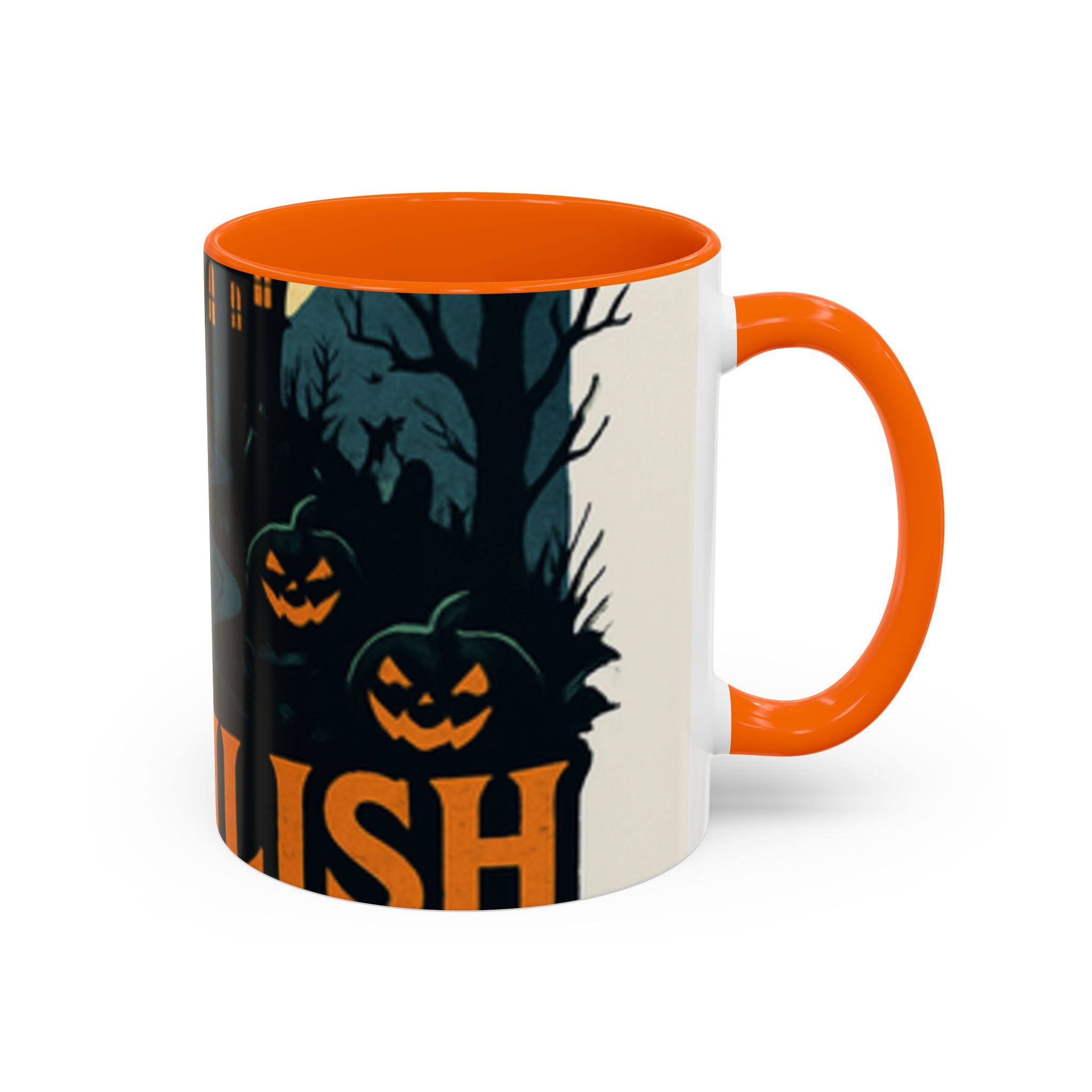Spooky Cozy October Accent Coffee Mug — Autumn Vibe Ceramic (11/15 oz)