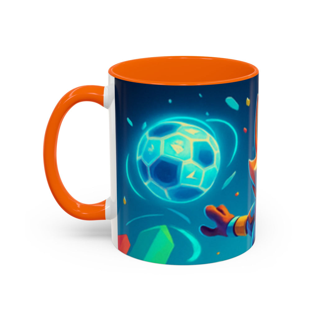 Happy Fox Space Adventure Accent Coffee Mug | Cute Fox Character, Colorful Cosmic Design