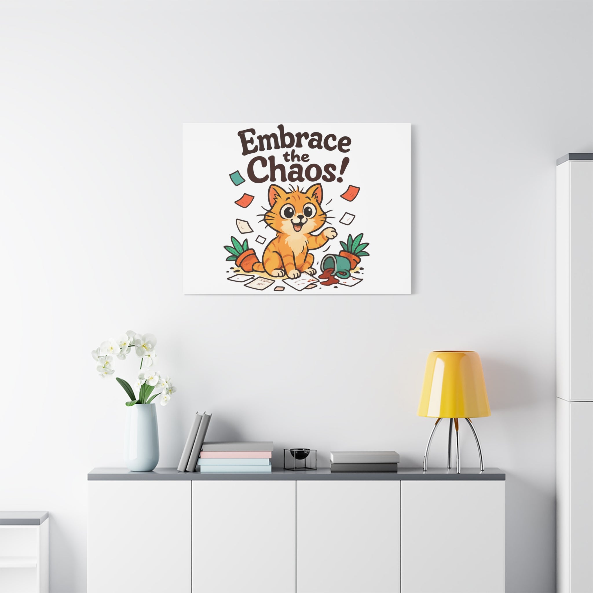 Embrace the Chaos! Cat Canvas | Matte Stretched Wall Art