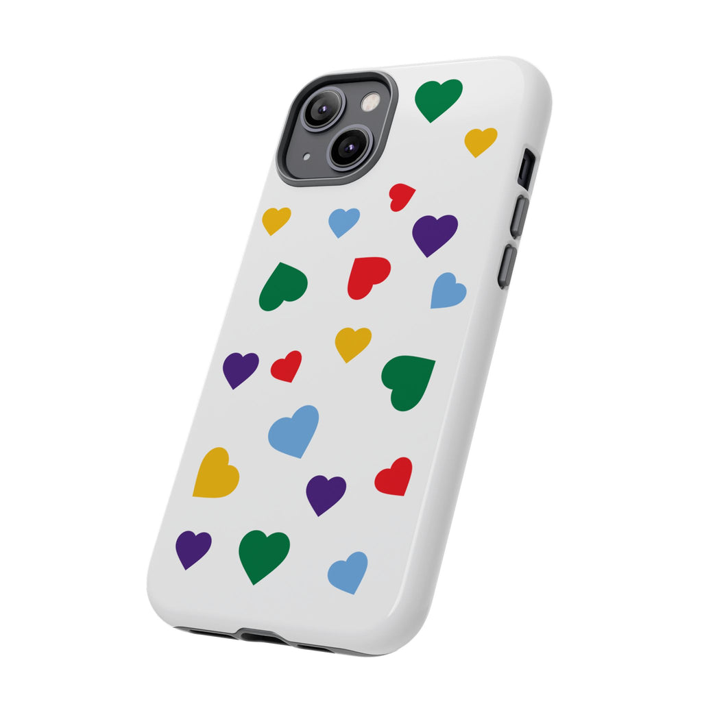 Rainbow Hearts Phone Case | Tough Cases, Spring Vibe, Trendy Accessories