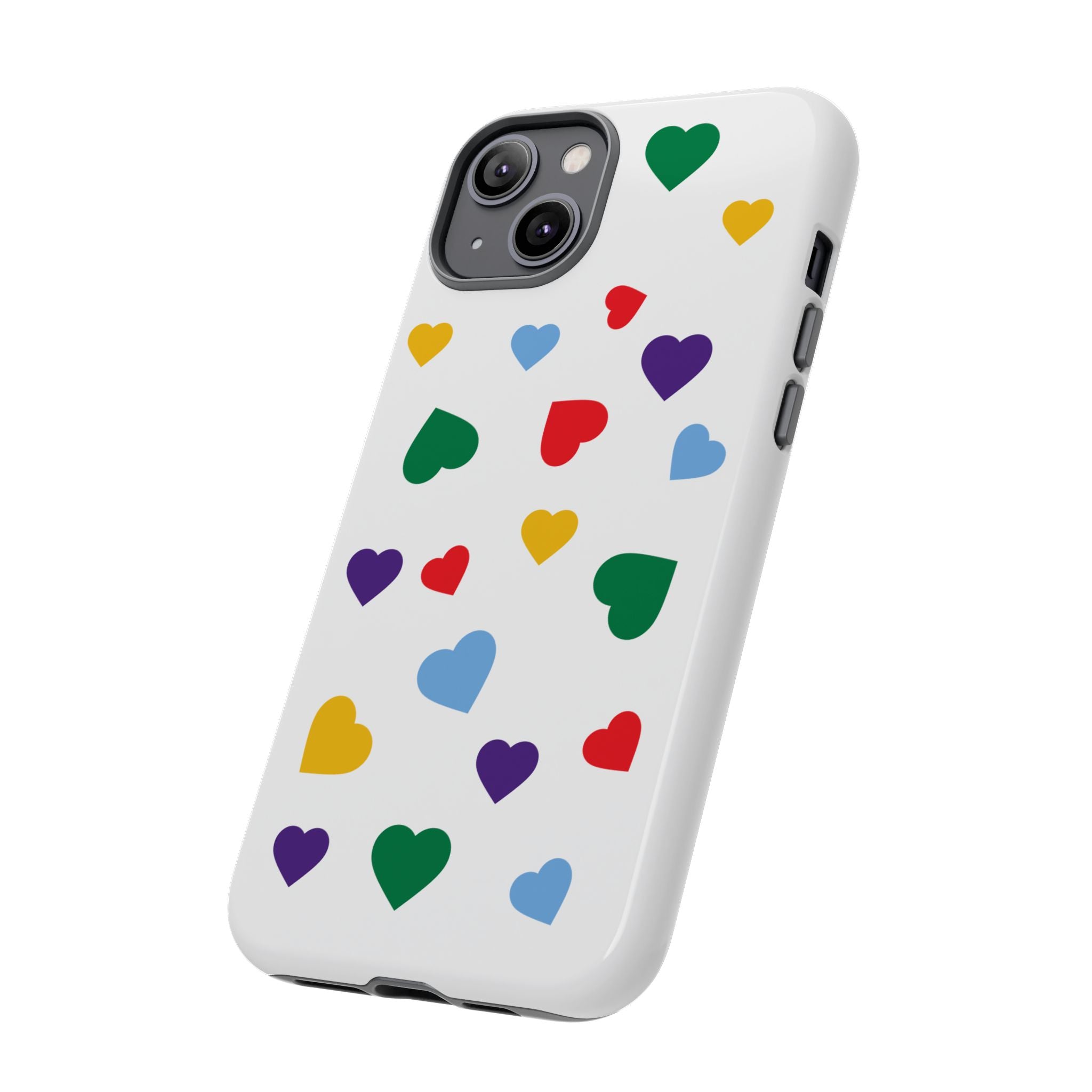 Rainbow Hearts Phone Case | Tough Cases, Spring Vibe, Trendy Accessories