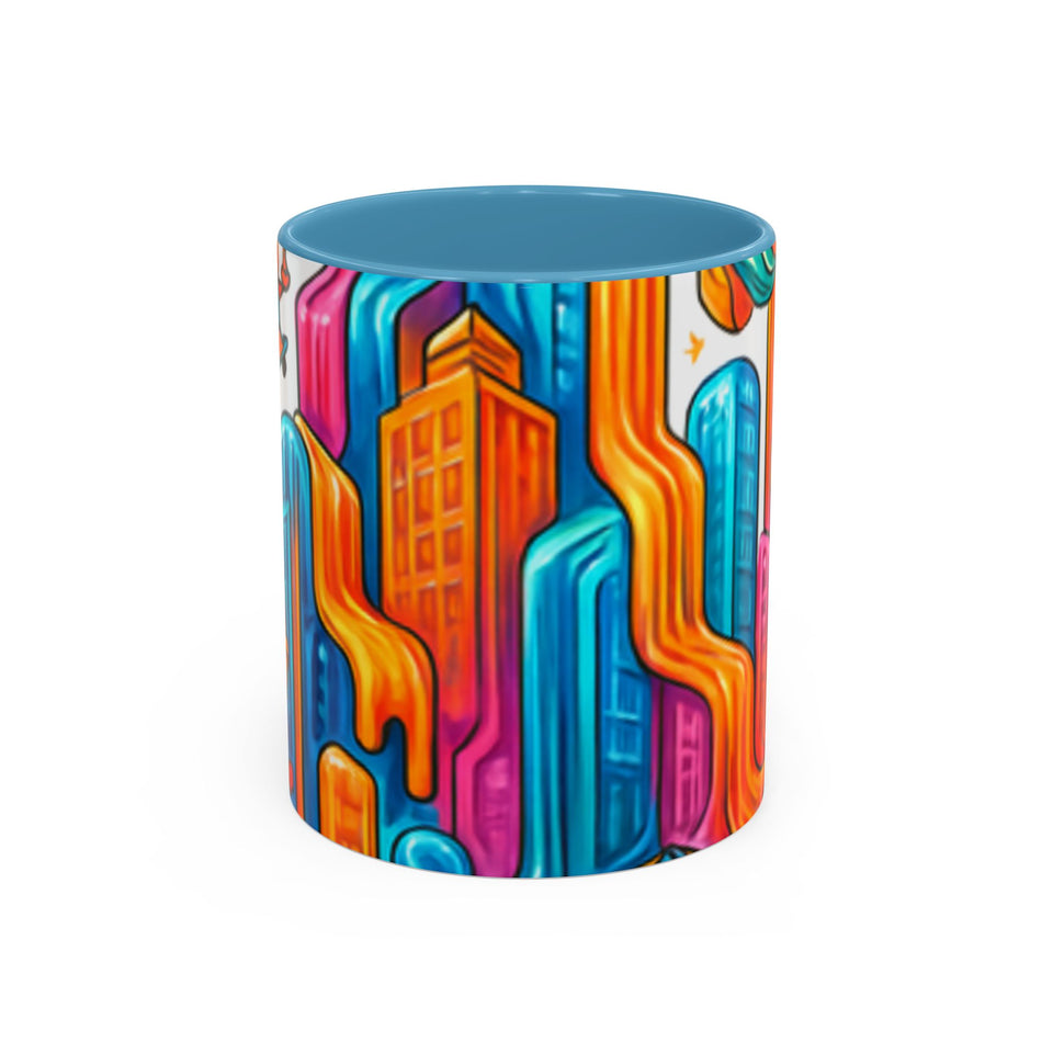 CartersLog Colorful Cosmic Design Accent Coffee Mug – 11oz & 15oz Modern Art Cup