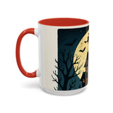 CartersLog Cozy October Fright Night Accent Coffee Mug – 11oz & 15oz Autumn Halloween Ceramic Cup