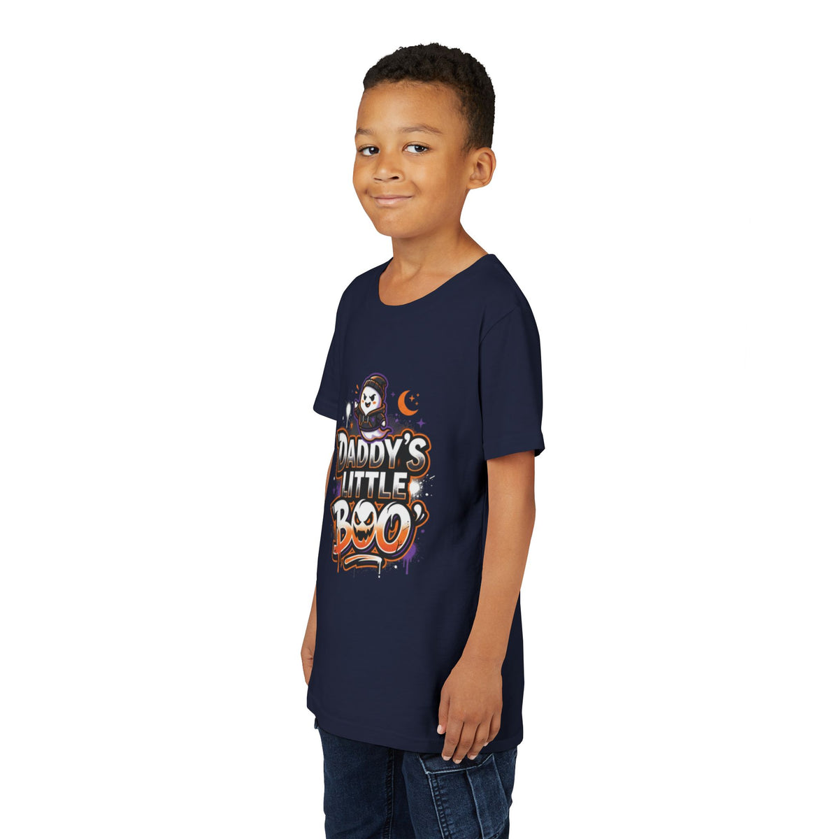 Youth Halloween Tee — “Daddy’s Little Boo” / “Spooky &amp; Unbothered” Kids Costume Shirt