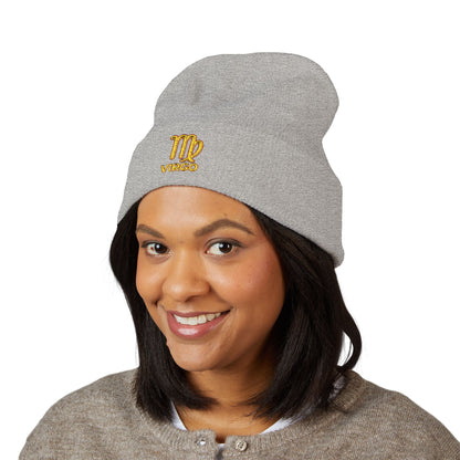 Virgo Zodiac Embroidered Cuffed Beanie