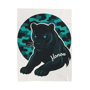 Velvet Fleece Blanket, Plush Panther Blanket, Cozy Bedding, Panther Fan Gift, Honor Edition