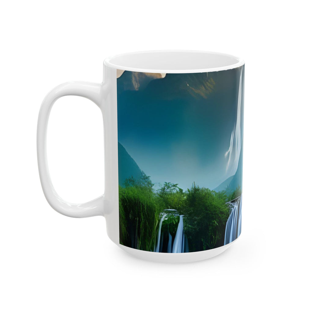 Ceramic Mug — Serene Waterfall Landscape Coffee Mug (11oz & 15oz)