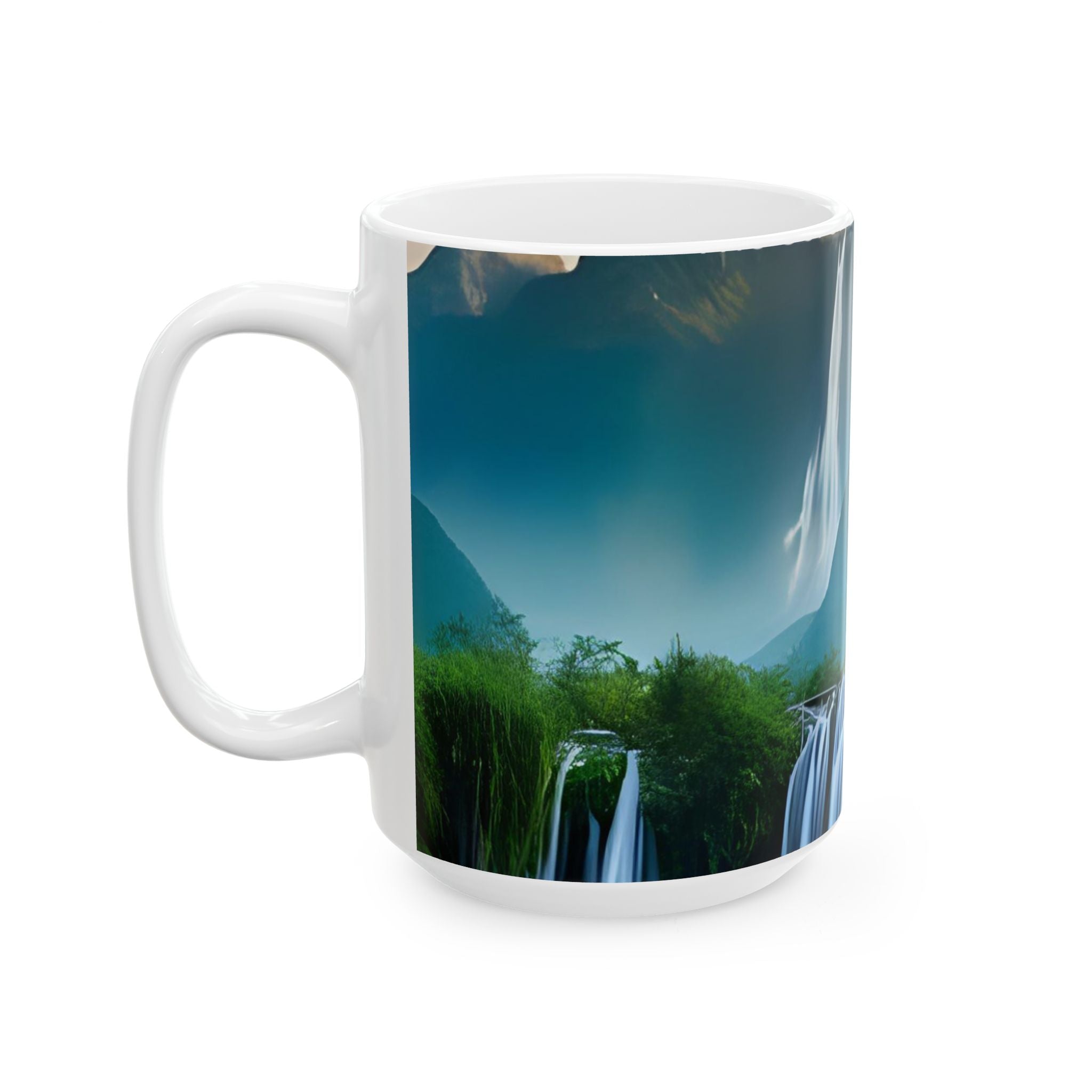 Ceramic Mug — Serene Waterfall Landscape Coffee Mug (11oz & 15oz)
