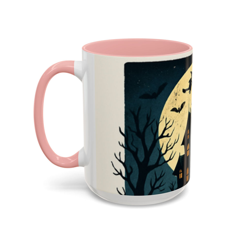 CartersLog Cozy October Fright Night Accent Coffee Mug – 11oz & 15oz Autumn Halloween Ceramic Cup