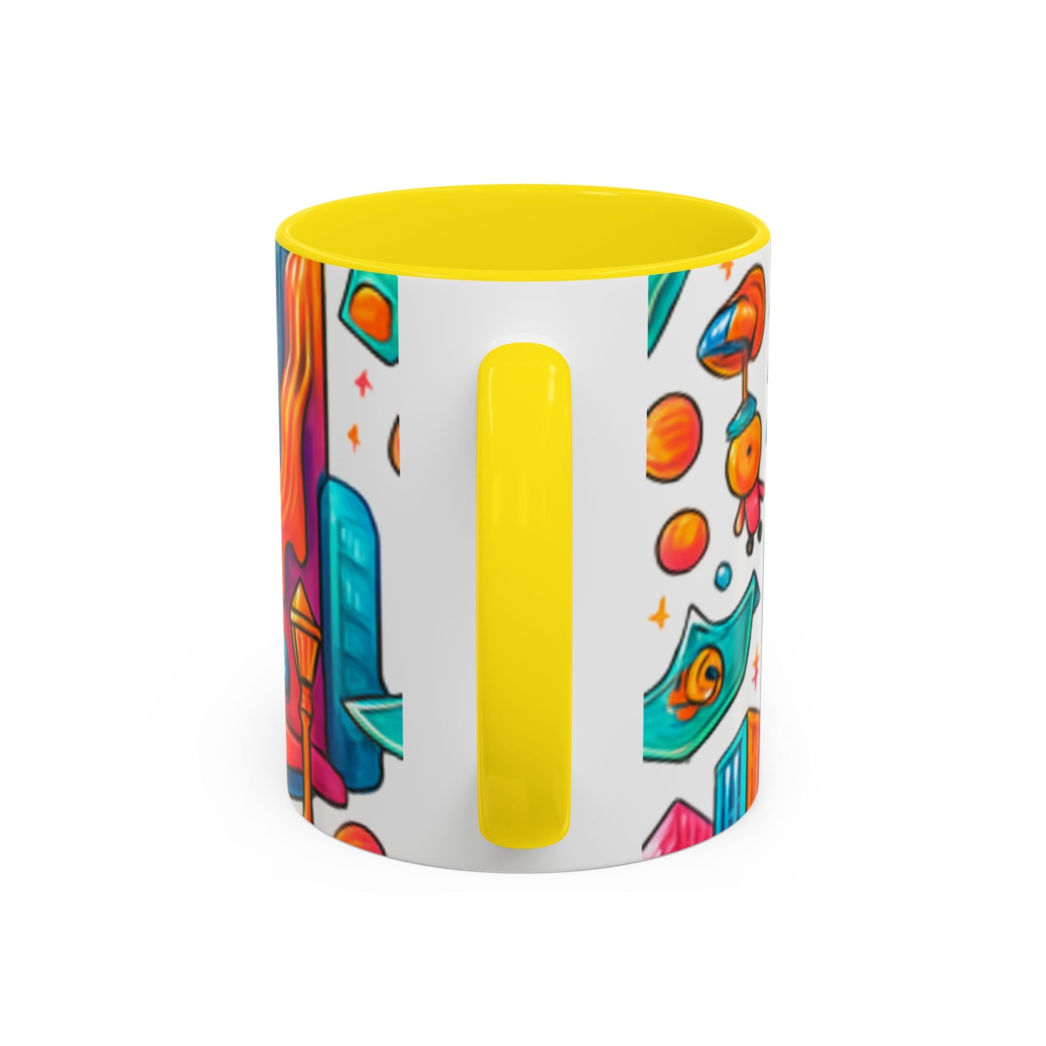Colorful Cosmic Design Accent Coffee Mug | Cute Modern Cosmic Art