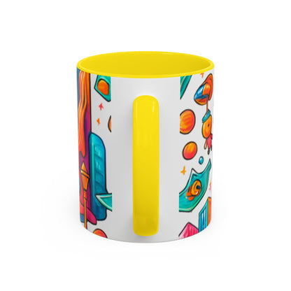 CartersLog Colorful Cosmic Design Accent Coffee Mug – 11oz &amp; 15oz Modern Art Cup