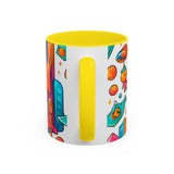 CartersLog Colorful Cosmic Design Accent Coffee Mug – 11oz & 15oz Modern Art Cup