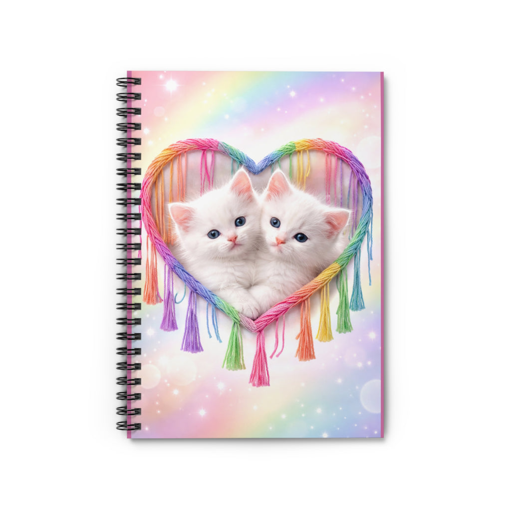 Kawaii Rainbow Kittens Ruled Spiral Notebook