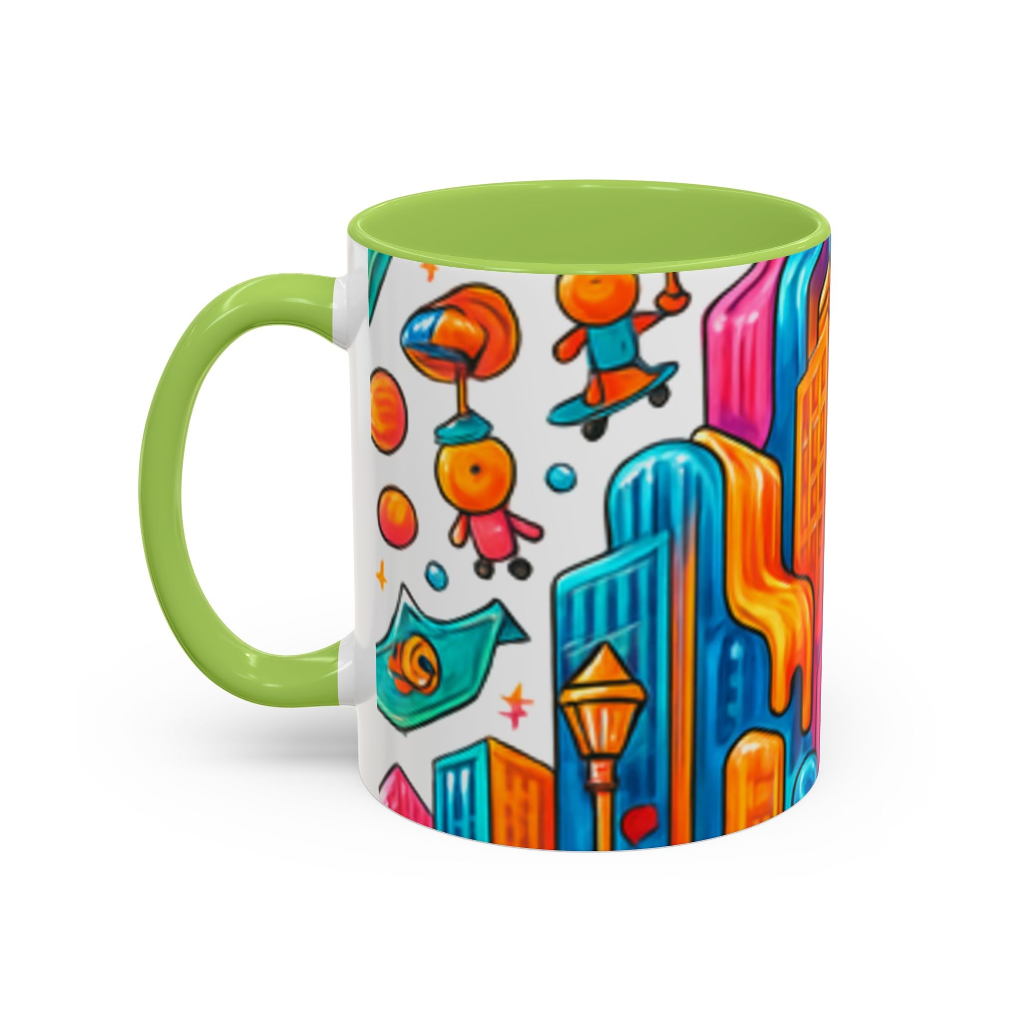 Colorful Cosmic Design Accent Coffee Mug | Cute Modern Cosmic Art