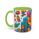 CartersLog Colorful Cosmic Design Accent Coffee Mug – 11oz & 15oz Modern Art Cup