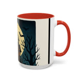 CartersLog Cozy October Fright Night Accent Coffee Mug – 11oz & 15oz Autumn Halloween Ceramic Cup