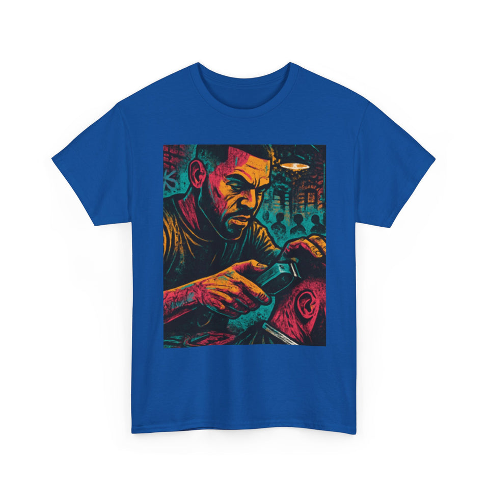 Barber Art Tee - Vintage Barber Graphic Shirt, Gift for Barbers, Cool T-Shirt for Men, Stylish Unisex Cotton Tee, Casual Wear