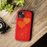 Stylish Phone Case with Floral Hearts Design, Tough Phone Cover, Unique Gift for Her, Trendy Accessories, Spring Vibe, Custom Cases