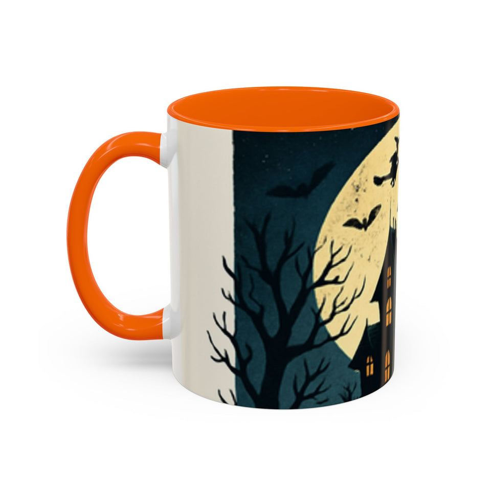 CartersLog Cozy October Fright Night Accent Coffee Mug – 11oz & 15oz Autumn Halloween Ceramic Cup