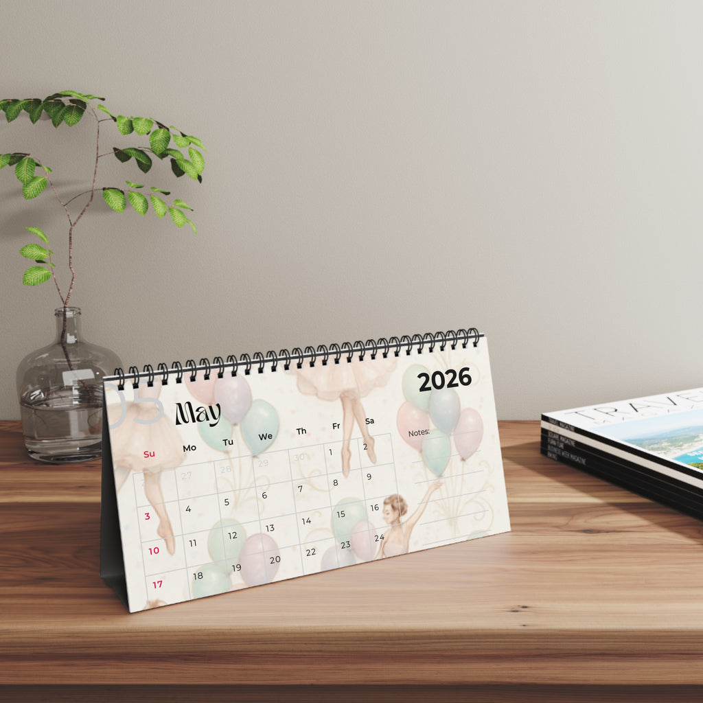 Lil Ballerina Personalized Desktop Calendar | Custom Name, Dance Theme
