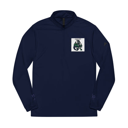 Embroidered Earth Patch Quarter-Zip Pullover