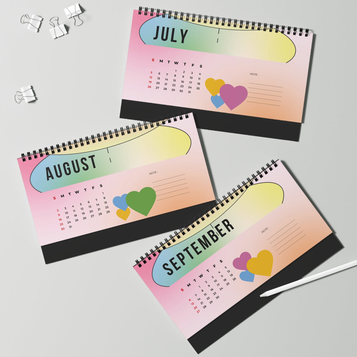 Love Bomb Desktop Calendar, Monthly Planner, Office Decor, Cute Desk Accessories, Fun Work Gifts