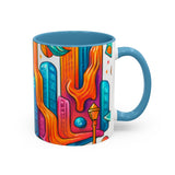 CartersLog Colorful Cosmic Design Accent Coffee Mug – 11oz & 15oz Modern Art Cup