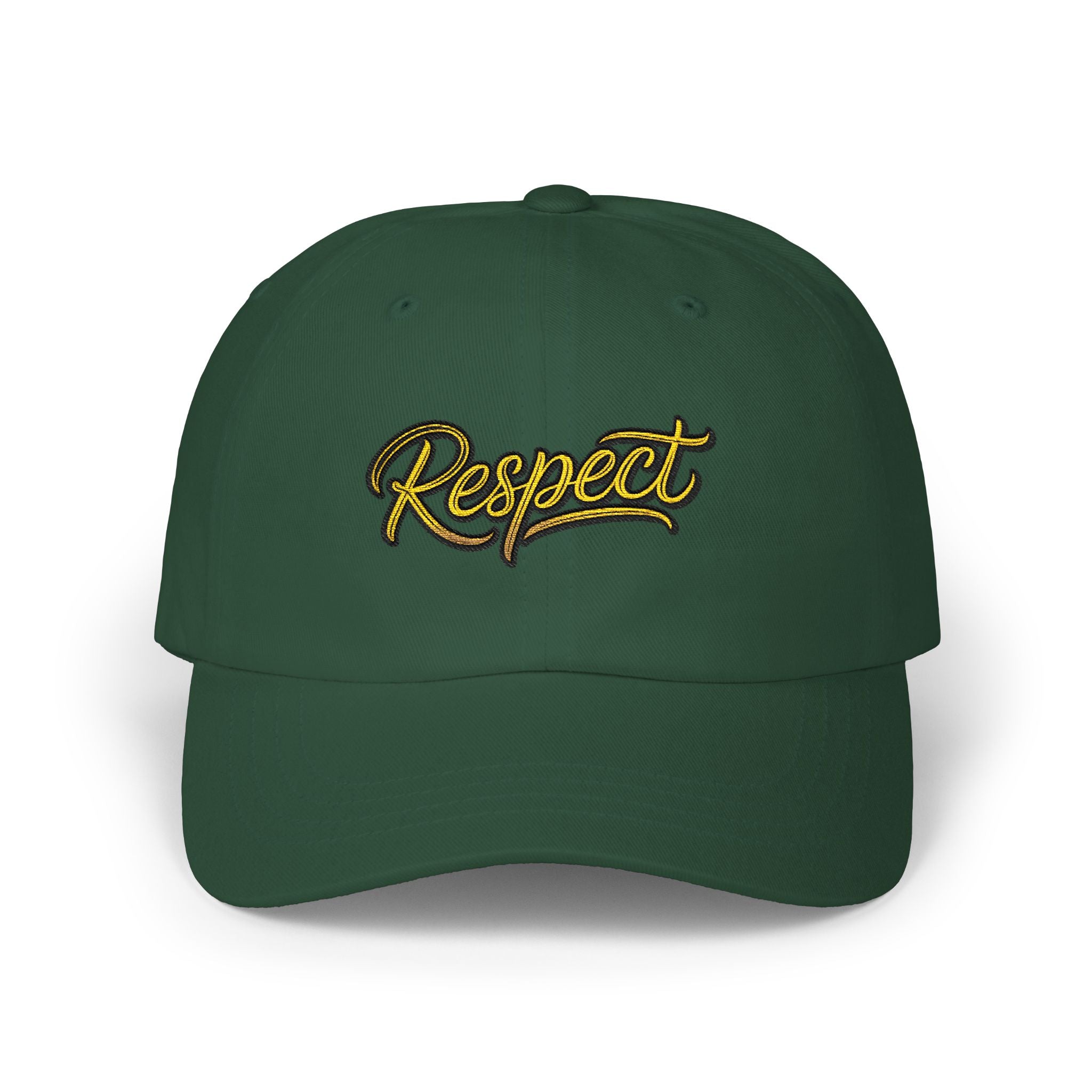 Respect Embroidered Dad Cap — Vintage Script Baseball Hat