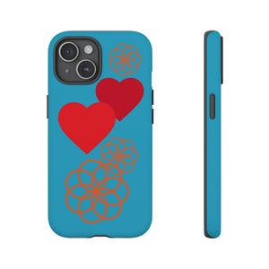 Stylish Phone Case with Floral Hearts Design, Tough Phone Cover, Unique Gift for Her, Trendy Accessories, Spring Vibe, Custom Cases