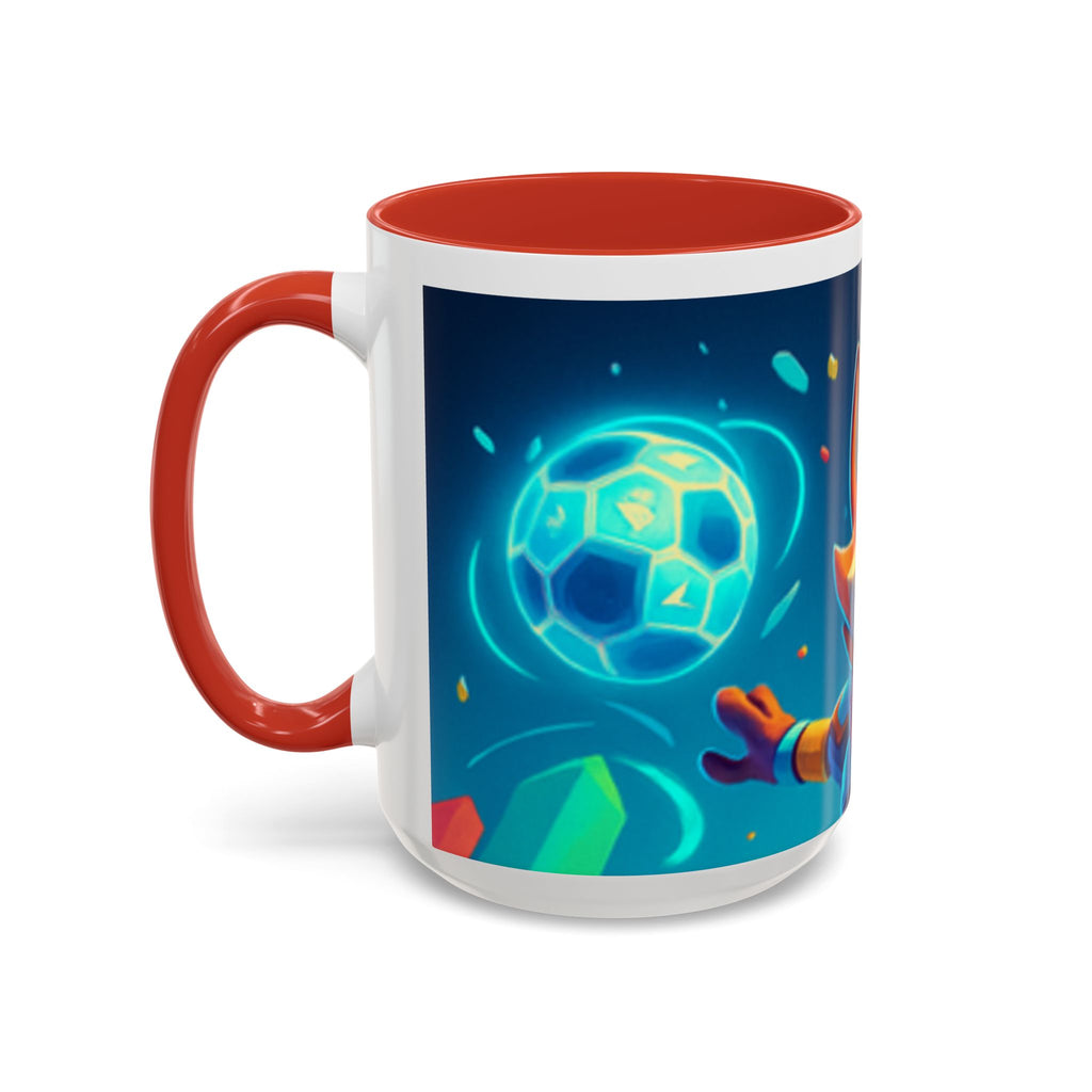 Happy Fox Space Adventure Accent Coffee Mug | Cute Fox Character, Colorful Cosmic Design