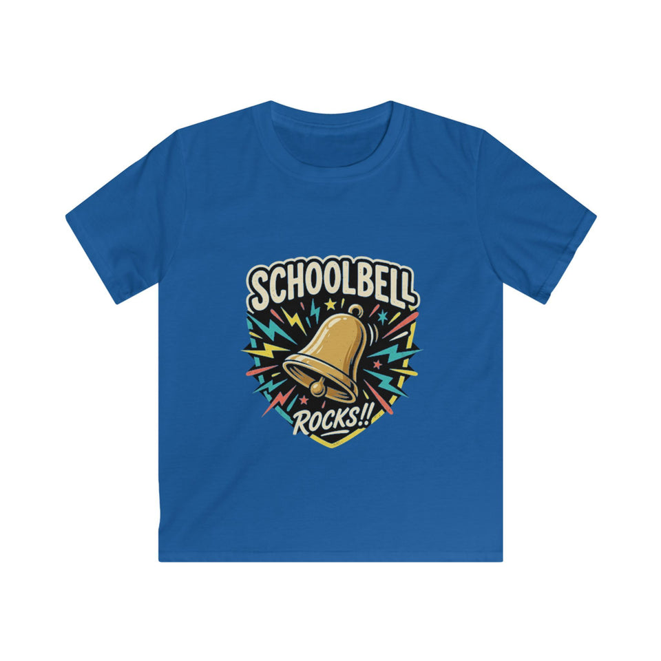 Kids Tee — "Schoolbell Rocks" Back-to-School Graphic T-Shirt