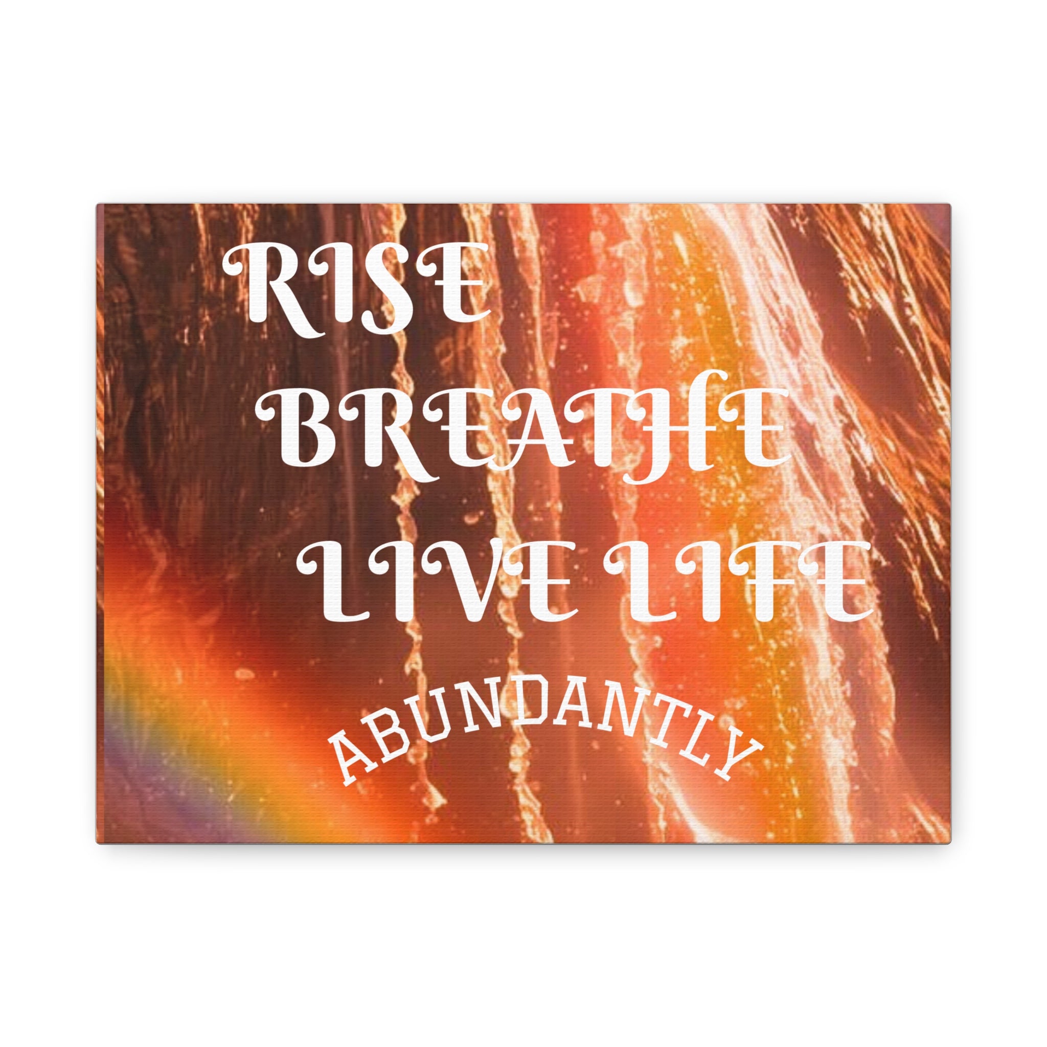 Inspirational Wall Art Canvas, RISE & BREATHE, Motivational Home Decor, Gift for Yoga Lovers, Positive Vibes Art