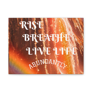 Inspirational Wall Art Canvas, RISE & BREATHE, Motivational Home Decor, Gift for Yoga Lovers, Positive Vibes Art