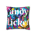 Candy Rain Decorative Pillow Cover — Colorful Retro Candy Art Square Pillowcase