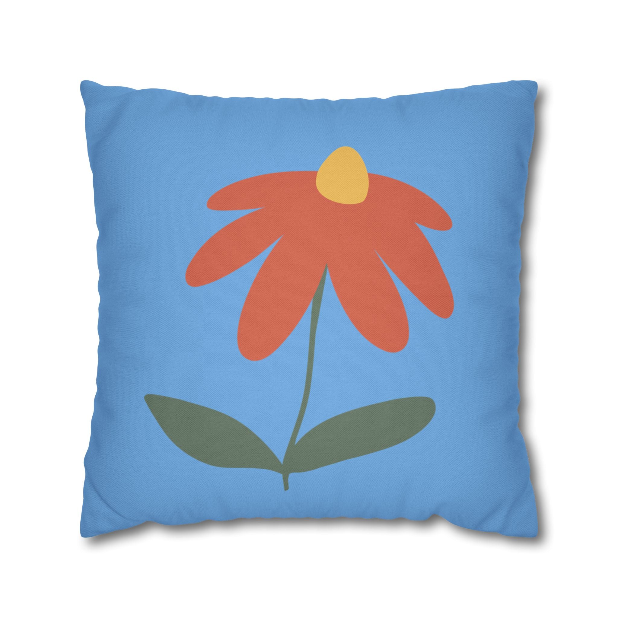 Vibrant Floral Square Pillowcase, Cozy Home Decor, Gift, Bedroom Accent, Spring Interior, Flower Cushion Cover