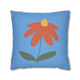 Vibrant Floral Square Pillowcase, Cozy Home Decor, Gift, Bedroom Accent, Spring Interior, Flower Cushion Cover